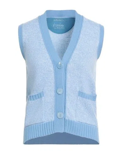 Purotatto Woman Cardigan Light Blue Size 2 Cashmere