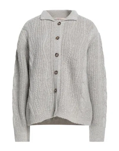 Purotatto Woman Cardigan Light Grey Size 8 Wool, Cashmere In Gray