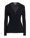 Purotatto Woman Cardigan Midnight Blue Size 12 Cotton In Blue