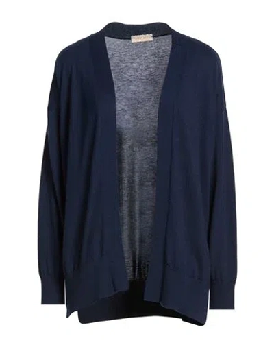 Purotatto Woman Cardigan Midnight Blue Size 6 Silk, Cashmere