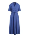 Purotatto Woman Maxi Dress Bright Blue Size 4 Cotton, Polyamide, Elastane In Blue