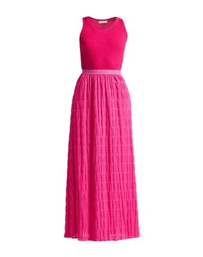 Purotatto Woman Maxi Dress Fuchsia Size 6 Cotton, Elastane