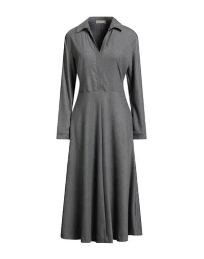 Purotatto Woman Maxi Dress Grey Size 10 Viscose, Polyester, Elastane In Gray