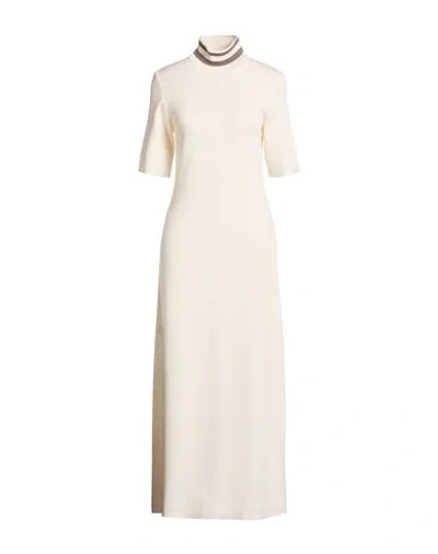 Purotatto Woman Maxi Dress Ivory Size 6 Merino Wool In White