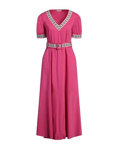 Purotatto Woman Maxi Dress Magenta Size 6 Cotton, Polyamide, Elastane