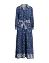 Purotatto Woman Maxi Dress Midnight Blue Size 14 Cotton, Elastane