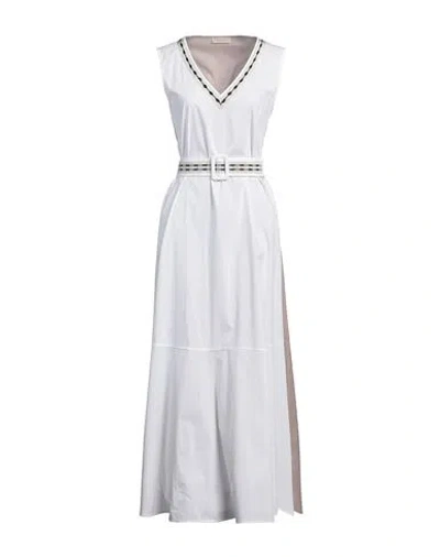 Purotatto Woman Maxi Dress Off White Size 12 Cotton, Polyamide, Elastane