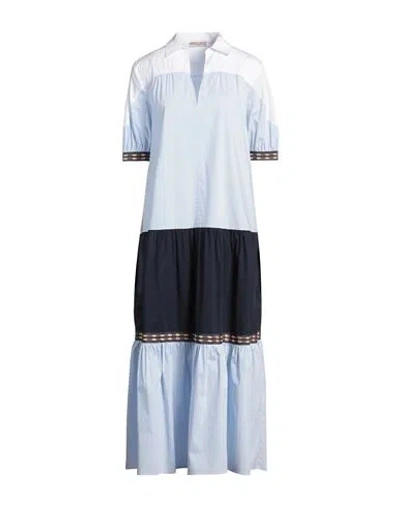 Purotatto Woman Maxi Dress Sky Blue Size 6 Cotton, Polyamide, Elastane