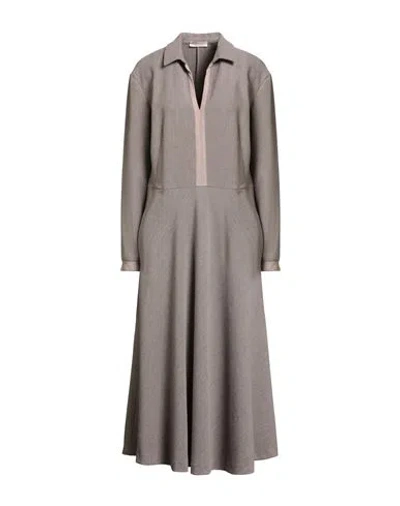 Purotatto Woman Maxi Dress Taupe Size 10 Viscose, Polyester, Elastane In Gray