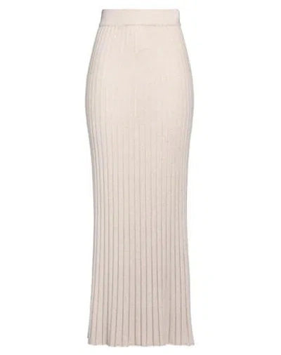 Purotatto Woman Maxi Skirt Beige Size 6 Wool, Cashmere
