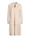 Purotatto Woman Midi Dress Beige Size 10 Polyester, Elastane In Neutral