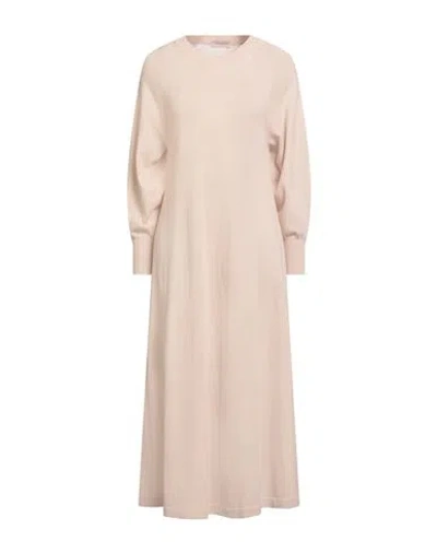 Purotatto Woman Midi Dress Beige Size 6 Wool, Cashmere In Neutral