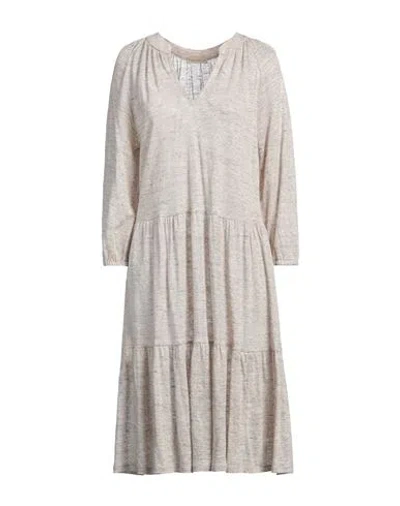 Purotatto Woman Midi Dress Beige Size 8 Linen