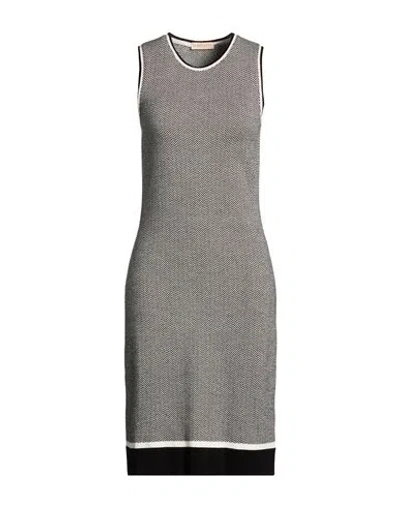 Purotatto Woman Midi Dress Black Size 4 Merino Wool, Cotton In Gray