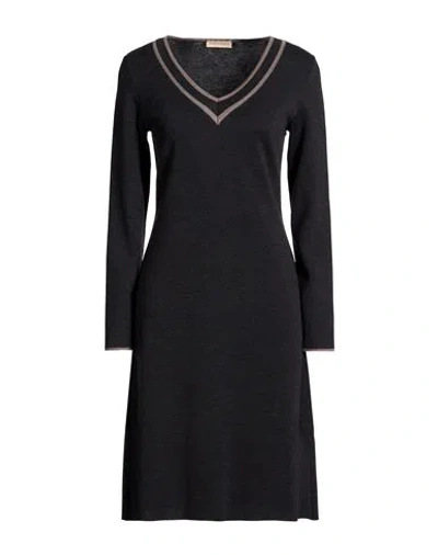 Purotatto Woman Midi Dress Charcoal Size 6 Merino Wool In Black