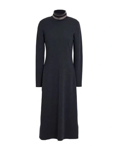 Purotatto Woman Midi Dress Charcoal Size 8 Merino Wool