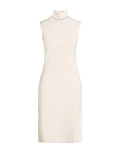 Purotatto Woman Midi Dress Ivory Size 4 Merino Wool In Pink