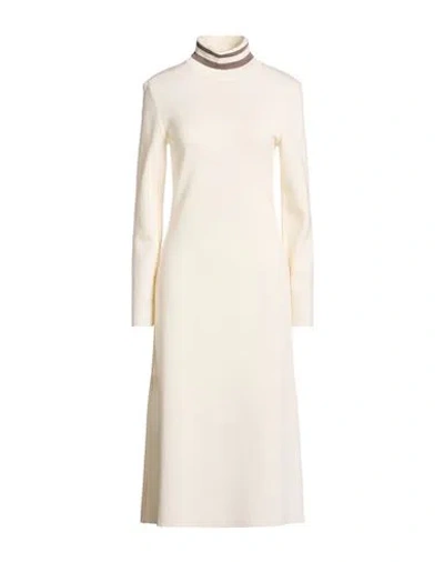 Purotatto Woman Midi Dress Ivory Size 6 Merino Wool In White