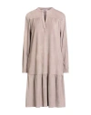 Purotatto Woman Midi Dress Khaki Size 10 Polyester, Elastane In Neutral