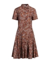 Purotatto Woman Midi Dress Light Brown Size 12 Cotton, Elastane In Beige