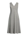 Purotatto Woman Midi Dress Light Grey Size 6 Linen, Cotton, Lurex In Grey