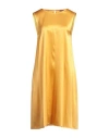 Purotatto Woman Midi Dress Marigold Size 8 Silk, Elastane In Yellow