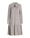 Purotatto Woman Midi Dress Taupe Size 8 Polyester, Elastane In Gray