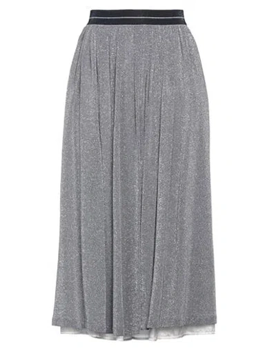 Purotatto Woman Midi Skirt Slate Blue Size 6 Modal, Polyurethane