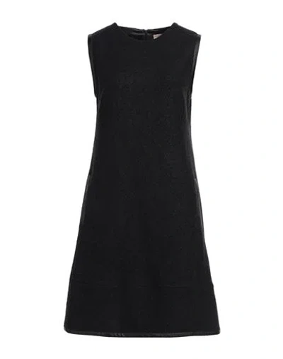 Purotatto Woman Mini Dress Black Size 10 Viscose, Wool