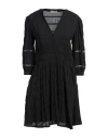 Purotatto Woman Mini Dress Black Size 8 Cotton, Elastane