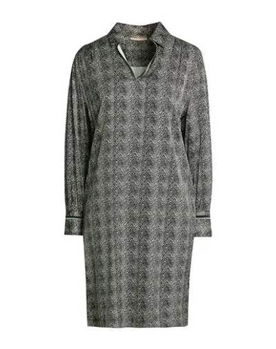 Purotatto Woman Mini Dress Black Size 4 Viscose, Elastane, Silk In Green