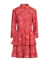 Purotatto Woman Mini Dress Red Size 8 Cotton In Red