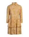 Purotatto Woman Mini Dress Yellow Size 8 Cotton