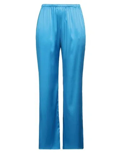 Purotatto Woman Pants Azure Size 10 Silk, Elastane In Blue