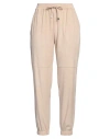 Purotatto Woman Pants Beige Size 12 Polyester, Elastane In Beige