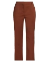 Purotatto Woman Pants Brown Size 8 Cotton, Elastane