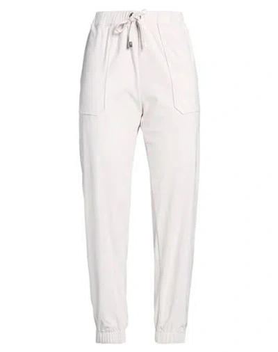 Purotatto Woman Pants Light Grey Size 6 Polyester, Elastane In White