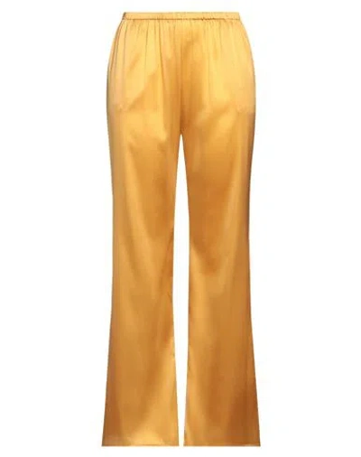 Purotatto Woman Pants Marigold Size 8 Silk, Elastane In Yellow