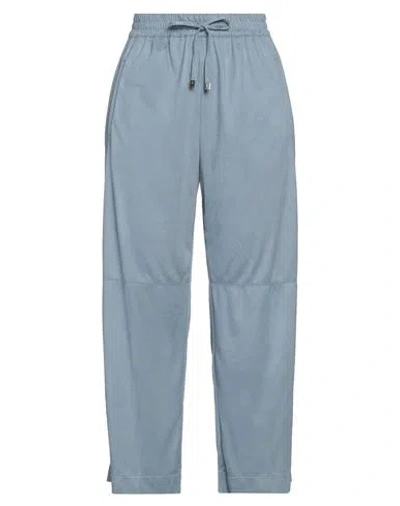 Purotatto Woman Pants Pastel Blue Size 10 Polyester