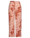 Purotatto Woman Pants Rust Size 8 Linen In Multi