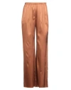 Purotatto Woman Pants Rust Size 8 Silk, Elastane In Brown