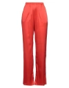 Purotatto Woman Pants Tomato Red Size 14 Silk, Elastane