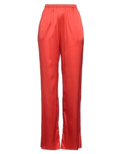 Purotatto Woman Pants Tomato Red Size 14 Silk, Elastane