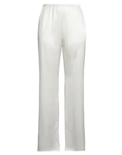 Purotatto Woman Pants White Size 14 Silk, Elastane