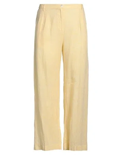 Purotatto Woman Pants Yellow Size 10 Linen