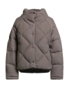 Purotatto Woman Puffer Khaki Size 10 Wool, Cashmere In Green