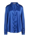 Purotatto Woman Shirt Bright Blue Size 14 Silk, Elastane