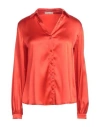 Purotatto Woman Shirt Red Size 10 Silk, Elastane