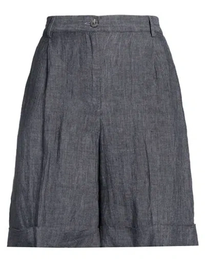 Purotatto Woman Shorts & Bermuda Shorts Grey Size 8 Linen In Gray