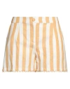 Purotatto Woman Shorts & Bermuda Shorts Khaki Size 6 Linen, Viscose In Beige